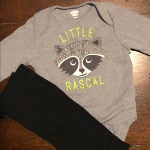 Raccoon long sleeve with matching pants set